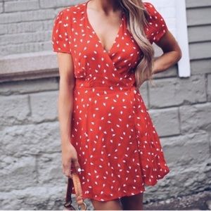 Vici “falling flowers” wrap dress